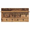 vidaXL Porte-manteau mural avec &eacute;tag&egrave;re Bois ancien 80 x 40 x 12 cm