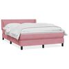 vidaXL Sommier &agrave; lattes de lit avec matelas rose 160x220 cm velours