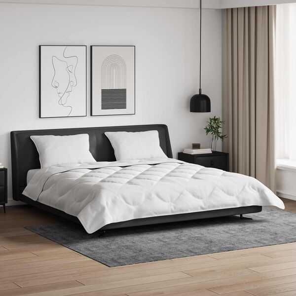vidaXL Couette avec oreiller 3 pcs Blanc Microfibre