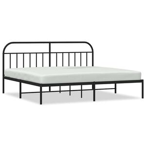 vidaXL Cadre de lit m&eacute;tal sans matelas avec t&ecirc;te de lit noir 193x203cm