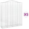 vidaXL Paniers &agrave; gabions arqu&eacute;s 5 pcs 200x50x220/240 cm Fer galvanis&eacute;