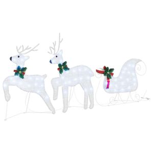 vidaXL Rennes LED 3 pc Blanc Froid 43 x 18 x 66 cm tissu