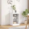 vidaXL Buffet avec lumi&egrave;res LED blanc 41x37x67 cm