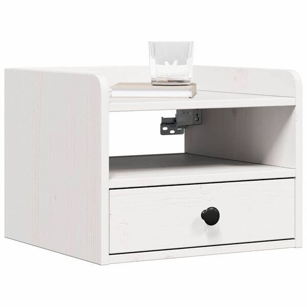 vidaXL Table de chevet avec tiroir 2 pcs Blanc 38 x 36 x 29,5 cm