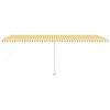 vidaXL Auvent manuel r&eacute;tractable sur pied 600x350 cm Jaune/Blanc