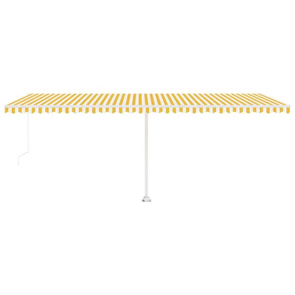 vidaXL Auvent manuel r&eacute;tractable sur pied 600x350 cm Jaune/Blanc