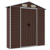 vidaXL Abri de jardin marron 191 x 385 x 198 cm en acier galvanis&eacute;
