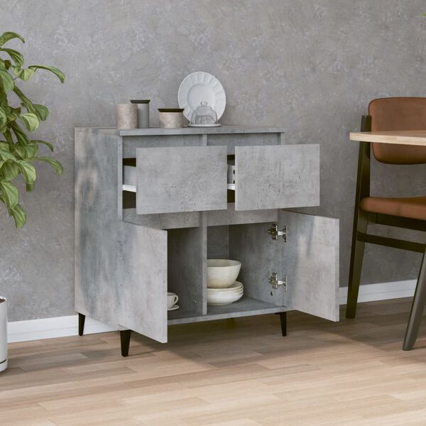 vidaXL Buffet Gris b&eacute;ton 60x35x70 cm Bois d'ing&eacute;nierie