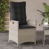 vidaXL Chaise inclinable de jardin coussins gris clair r&eacute;sine tress&eacute;e