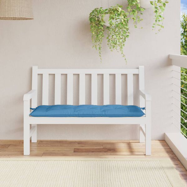 vidaXL Coussin de banc de jardin bleu m&eacute;lang&eacute; 120x50x7 cm tissu