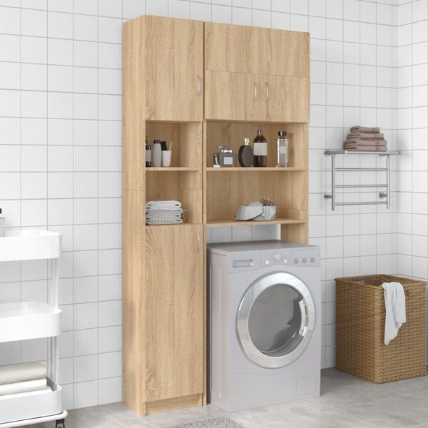 vidaXL Armoire de salle de bain Ch&ecirc;ne sonoma Bois d'ing&eacute;nierie