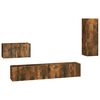 vidaXL Ensemble de meubles TV 4 pcs Ch&ecirc;ne fum&eacute; Bois d'ing&eacute;nierie