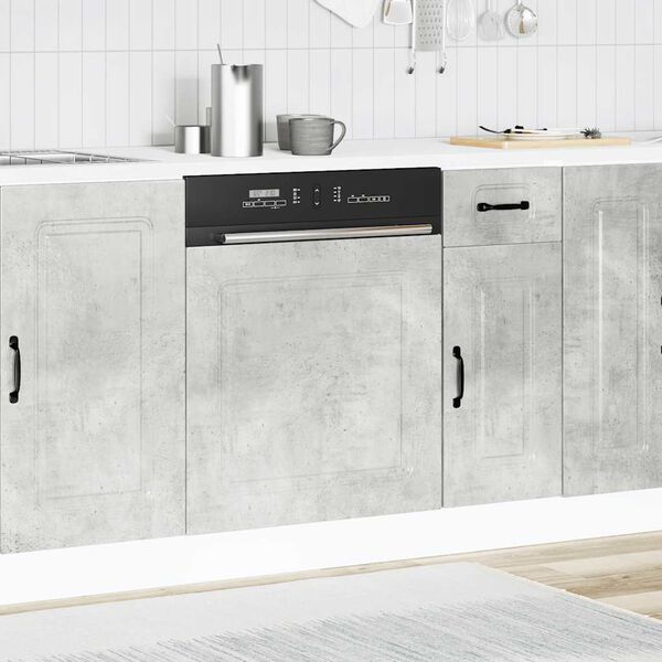 vidaXL Panneau de lave-vaisselle Kalmar gris b&eacute;ton 60x1,5x67 cm