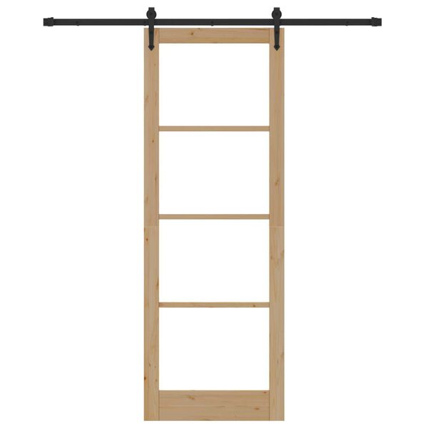 vidaXL Porte coulissante Naturel et Noir 83 x 232 cm