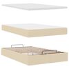 vidaXL Cadre de lit ottoman avec matelas cr&egrave;me 120x190 cm tissu