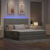 vidaXL Lit avec des lumi&egrave;res &agrave; LED Gris clair 200 x 200 cm tissu
