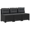 vidaXL Canap&eacute; de jardin 3 places avec coussins look rattan PP