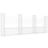 vidaXL Panier de gabion en forme de U avec 4 poteaux Fer 380x20x150 cm