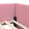 vidaXL Cadre de lit d'angle Rose 90 cm x 200 cm Velours