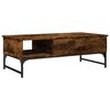 vidaXL Table basse ch&ecirc;ne fum&eacute; 100x50x35 cm bois d'ing&eacute;nierie et m&eacute;tal