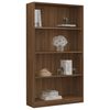 vidaXL Biblioth&egrave;que 4 niveaux Ch&ecirc;ne marron 80x24x142cm Bois ing&eacute;nierie