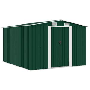vidaXL Abri de jardin 257x298x178 cm M&eacute;tal Vert