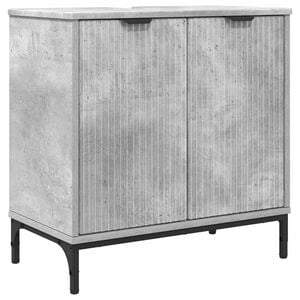vidaXL Meuble de Lavabo de Salle de Bain avec stockage Gris b&eacute;ton