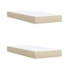 vidaXL Sommier &agrave; lattes de lit avec matelas Cr&egrave;me 200x200 cm Tissu