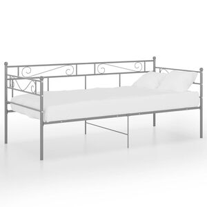 vidaXL Cadre de canap&eacute;-lit sans matelas gris m&eacute;tal 90x200 cm