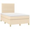 vidaXL Sommier &agrave; lattes de lit avec matelas Cr&egrave;me 120x200 cm Tissu