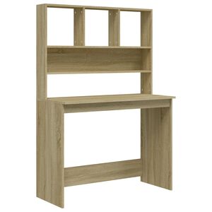 vidaXL Bureau avec &eacute;tag&egrave;res Ch&ecirc;ne sonoma 102x45x148 cm