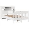 vidaXL Cadre de lit sans matelas blanc 135x190 cm bois de pin massif