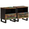 vidaXL Tables de chevet 2 pcs 40x34x46 cm bois massif de r&eacute;cup&eacute;ration