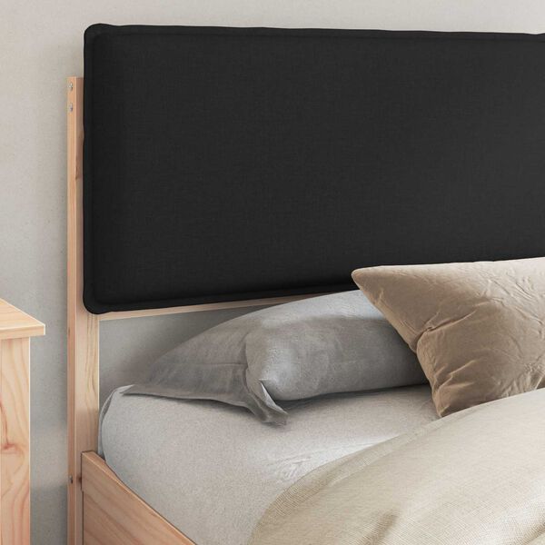 vidaXL Cadre de lit avec t&ecirc;te de lit rembourr&eacute;e Noir 200 x 200 cm