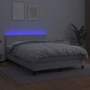 vidaXL Sommier à lattes de lit avec matelas et LED Blanc 140x200 cm