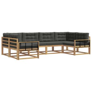 vidaXL Ensemble de canap&eacute;s d'ext&eacute;rieur 6 pc Blanc et anthracite