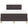 vidaXL Lit &agrave; ressort LED avec matelas Marron fonc&eacute; 120 x 190 cm tissu
