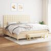 vidaXL Sommier &agrave; lattes de lit avec matelas Cr&egrave;me 200x200 cm Tissu