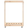 vidaXL Porte-bûches avec roulettes 76,5x40x108 cm bois massif de pin