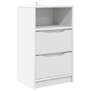 vidaXL Table de chevet Blanc 40 x 30 x 467 cm Bois d'ing&eacute;nierie