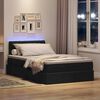 vidaXL Lit avec rangement et LED Noir 120 x 200 cm Polyester