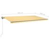 vidaXL Auvent manuel r&eacute;tractable avec LED 600x350 cm Jaune et blanc