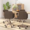 vidaXL Chaises pivotantes &agrave; manger lot de 4 marron tissu