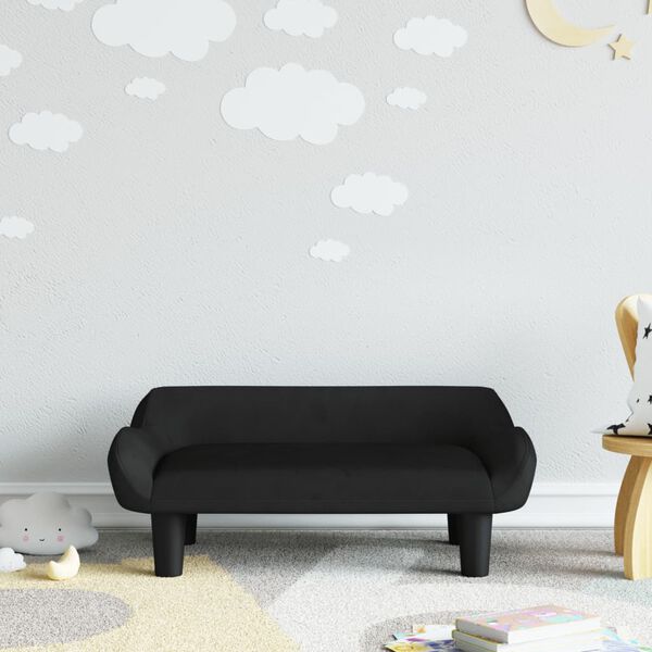 vidaXL Canap&eacute; pour enfants noir 70x40x24 cm velours
