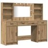 vidaXL Ensemble de table de maquillage avec LED 3 pc Ch&ecirc;ne artisanal