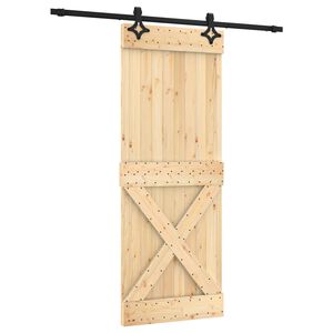 vidaXL Porte coulissante 80 x 210 cm Bois de pin massif (non trait&eacute;)