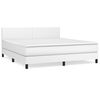 vidaXL Sommier à lattes de lit avec matelas Blanc 160x200cm Similicuir