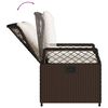 vidaXL Ensemble &agrave; manger de jardin 3 pcs et coussins marron poly rotin