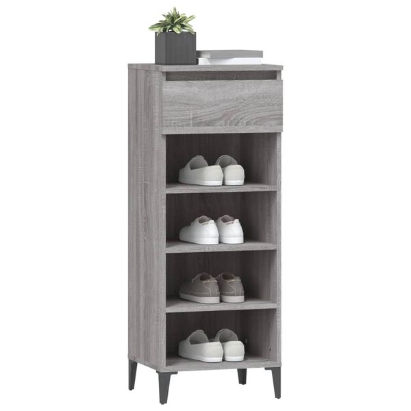 vidaXL Étagère à chaussures Sonoma gris 40x36x105 cm Bois ingénierie