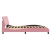 vidaXL Cadre de lit avec LED sans matelas Hanko rose 160x200 cm velours